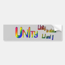 Unity Is about U and I Bumper Sticker