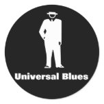 Universal Blues Round Stickers