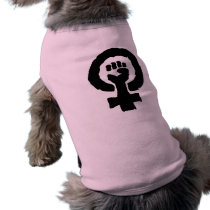 Universal Female symbol Solidarity hand Dog T-shirt
