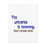Universe Listening - Don't Break Wind Postcard
