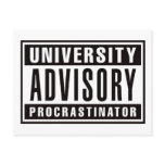University Advisory Procrastinator postcards