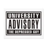 University Advisory The Depressed Guy postcards
