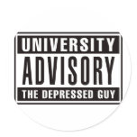 University Advisory The Depressed Guy stickers