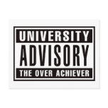 University Advisory The Over Achiever postcards