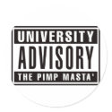 University Advisory The Pimp Masta stickers