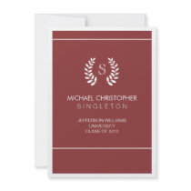 University Red & White Graduation Announcement