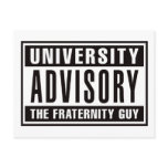 Univserity Advisory The Fraternity Guy postcards