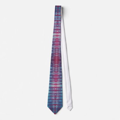 Unreal Blue Red Tie Dye Necktie by mrtiedye