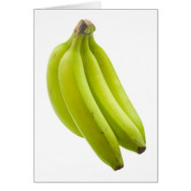 Unripe banana greeting cards
