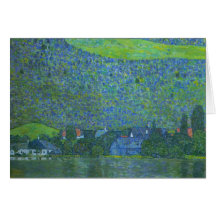 Unterach at Attersee by Gustav Klimt Victorian Art Greeting Card