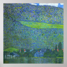 Unterach at Attersee by Gustav Klimt Victorian Art Posters