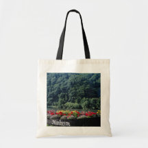 Unused boat used as flower bed, Mannheim, Germ Canvas Bags