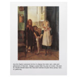 Unusual art painting of little girls w giant fish flyers
