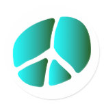 Unusual Peace Symbol, Wax Stamp Silhouette stickers