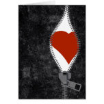 unzipped heart greeting cards
