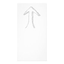 Up Arrow. Grey. Custom Photo Card