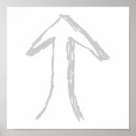 Up Arrow. Grey. Poster