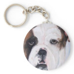 Up close and personal Bulldog puppy Key chain keychains
