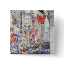 Up the Avenue from 34th Street, May 1917 by Hassam Button