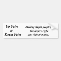 Up Votes/Down Votes Bumper Sticker