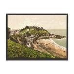 Upper town and beach, Granville, France classic Ph postcards