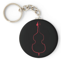 Upright Bass Ink Keychain