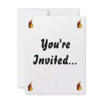 Upright Bass Player Image Design Red and Yellow