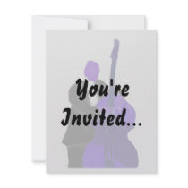 Upright bass player, purple version painting