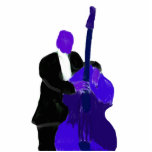 Upright bass player, purple version painting photo sculptures