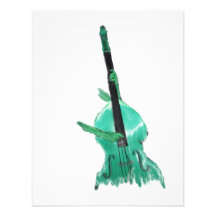 Upright bass, two hands, aqua version for musician custom announcement