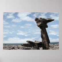 upright boulders in rocky burren landscape posters