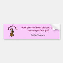 Upright String Double Bass Girl Bumper Stickers