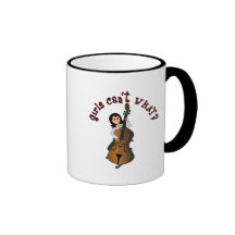 Upright String Double Bass Girl Mugs