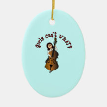 Upright String Double Bass Girl Ornament