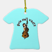 Upright String Double Bass Girl Christmas Tree Ornament