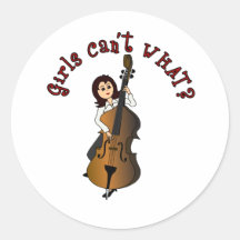 Upright String Double Bass Girl Sticker