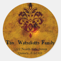 Upscale Fleur Address Label Round Sticker