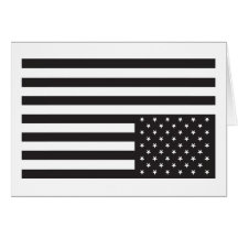 Upside Down American Flag in Black. Card