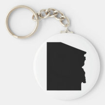 Upside Down Map of Arizona Keychain