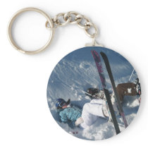 Upside down skiing key chains