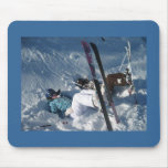 Upside down skiing mousepads
