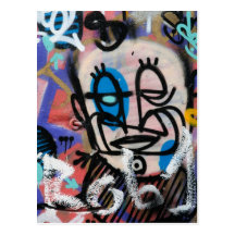 Urban art graffitis post card