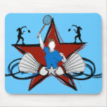 Urban Badminton Illustration Mouse Pad