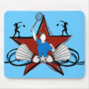 Urban Badminton Illustration mousepads