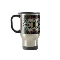 urban bicycle rider pattern mug design