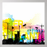 Urban dystopian landscape print