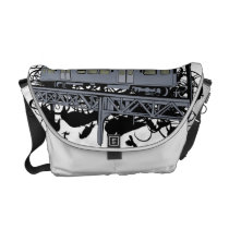 Urban El Train & Crows Illustrated Bag messenger bags