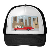 Urban Santa in Sleek Car Mesh Hat