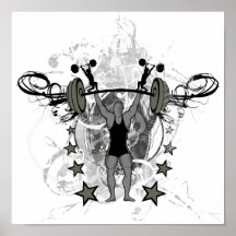 Urban Weightlifter Illustration Print