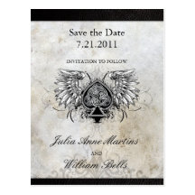 Urban Winged Celtic Knot Save the Date Postcards